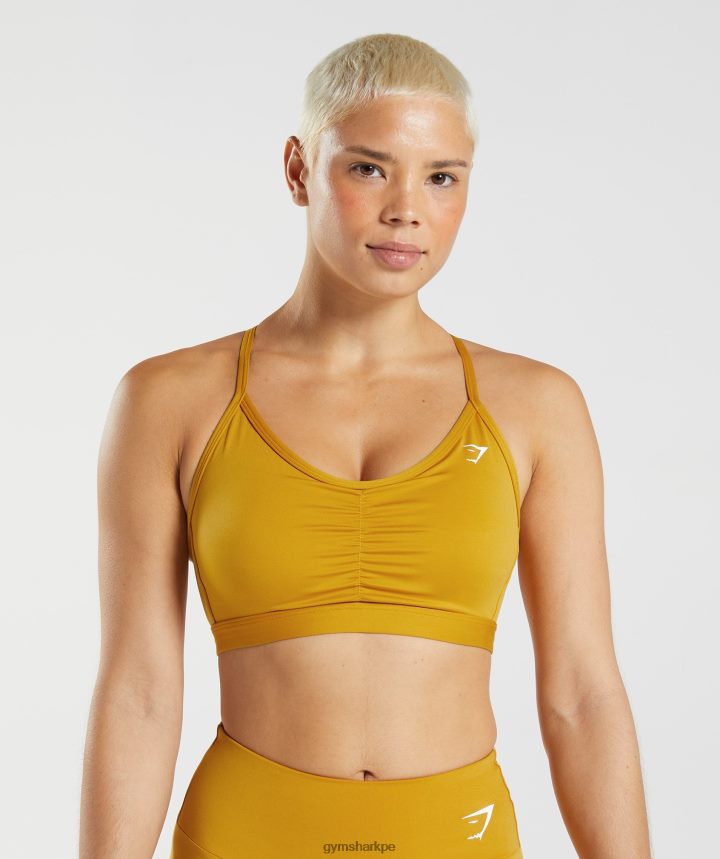 Gymsharksujetador deportivo fruncido mujer cúrcuma amarilla PFTJ2N228 ropa