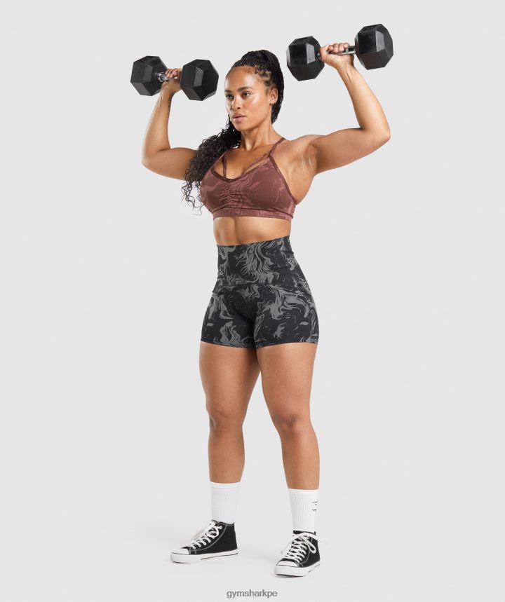 Gymsharksujetador deportivo gs power mujer estampado marrón cereza PFTJ2N221 ropa