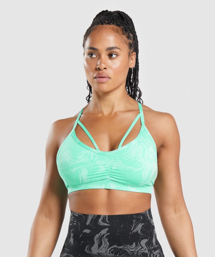 Gymsharksujetador deportivo gs power mujer estampado turquesa brillante PFTJ2N187 ropa