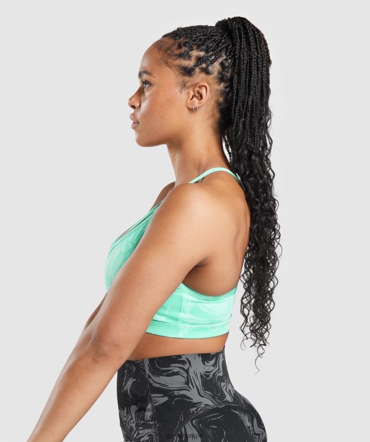 Gymsharksujetador deportivo gs power mujer estampado turquesa brillante PFTJ2N187 ropa