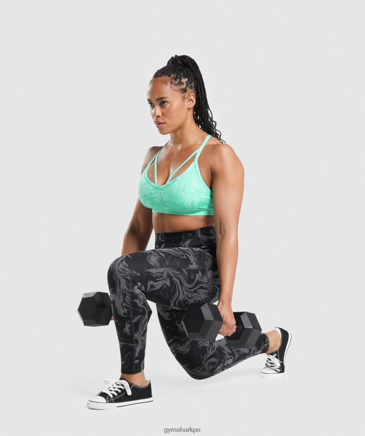 Gymsharksujetador deportivo gs power mujer estampado turquesa brillante PFTJ2N187 ropa