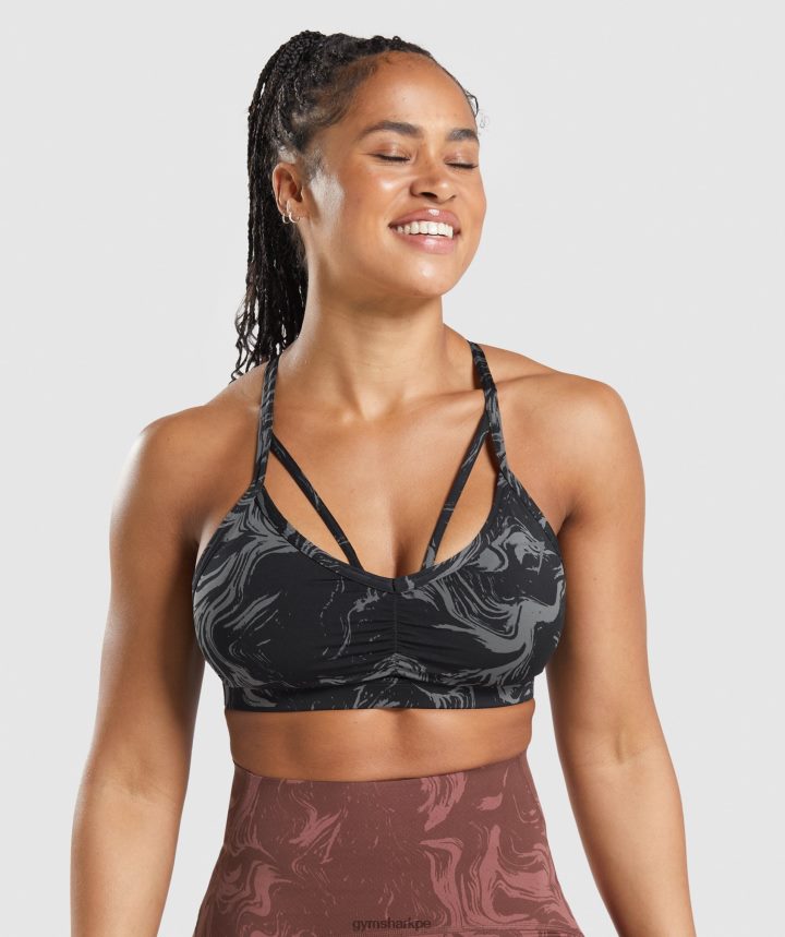 Gymsharksujetador deportivo gs power mujer impresión en negro PFTJ2N199 ropa