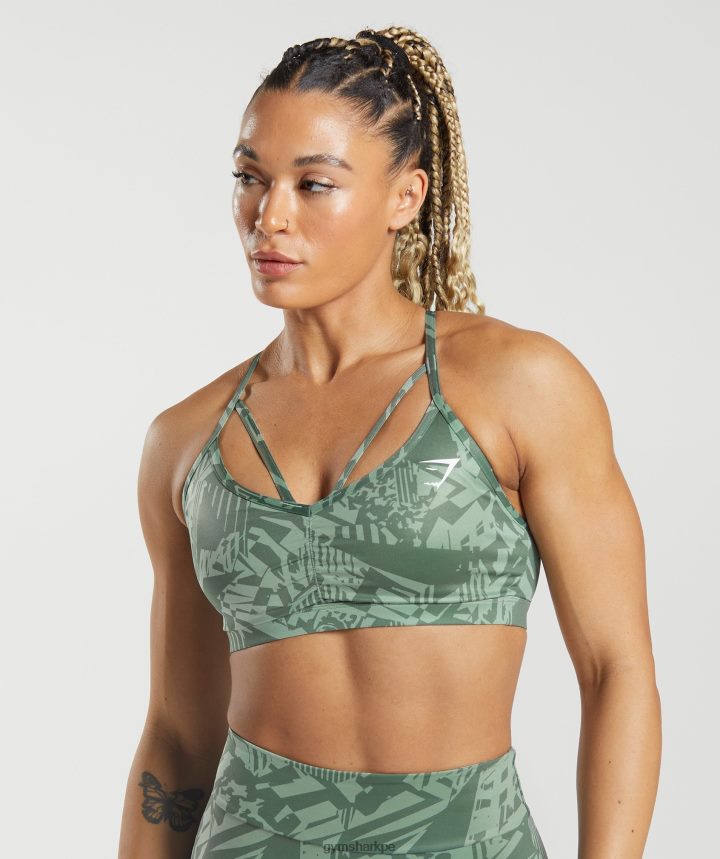 Gymsharksujetador deportivo gs power mujer impresión verde salvia PFTJ2N148 ropa