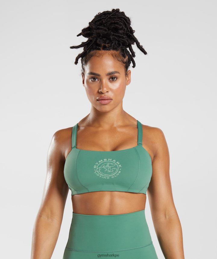 Gymsharksujetador deportivo heredado mujer hoya verde PFTJ2N174 ropa