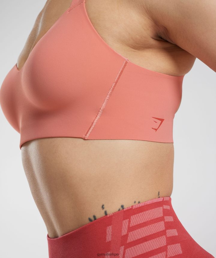 Gymsharksujetador deportivo ilimitado mujer rosa terracota PFTJ2N134 ropa
