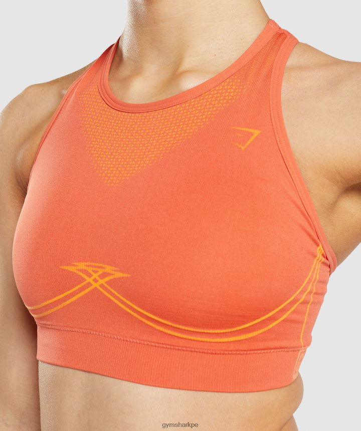 Gymsharksujetador deportivo sin costuras Apex mujer naranja papaya/naranja albaricoque PFTJ2N219 ropa