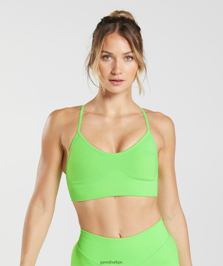 Gymsharksujetador deportivo sin costuras mujer lima fluorescente PFTJ2N212 ropa