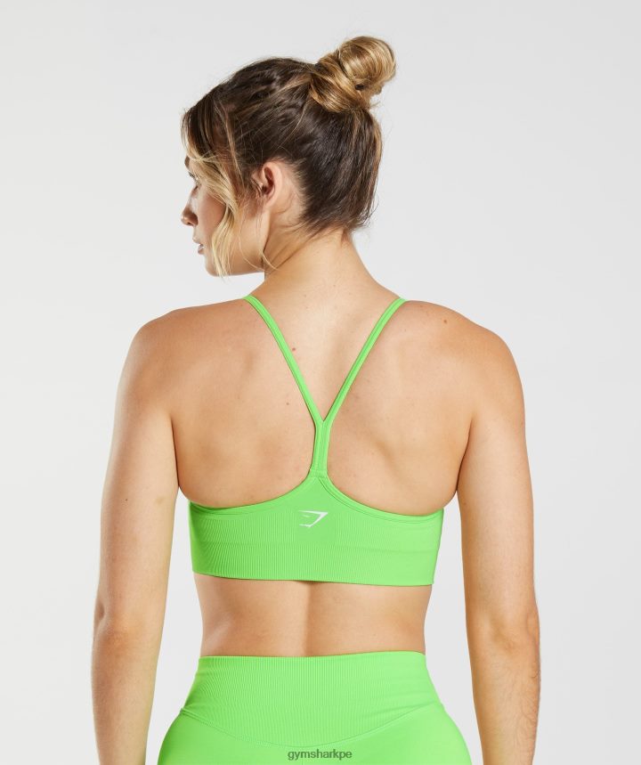 Gymsharksujetador deportivo sin costuras mujer lima fluorescente PFTJ2N212 ropa