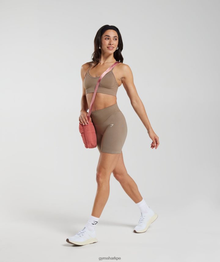 Gymsharksujetador deportivo sin costuras mujer marrón fósil PFTJ2N122 ropa