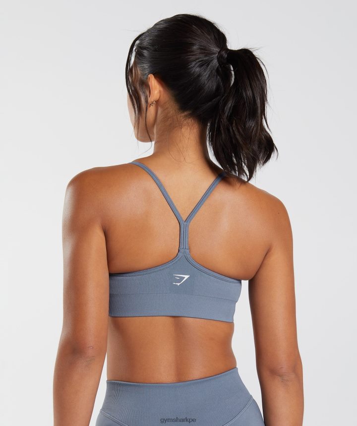Gymsharksujetador deportivo sin costuras mujer noche azul PFTJ2N223 ropa