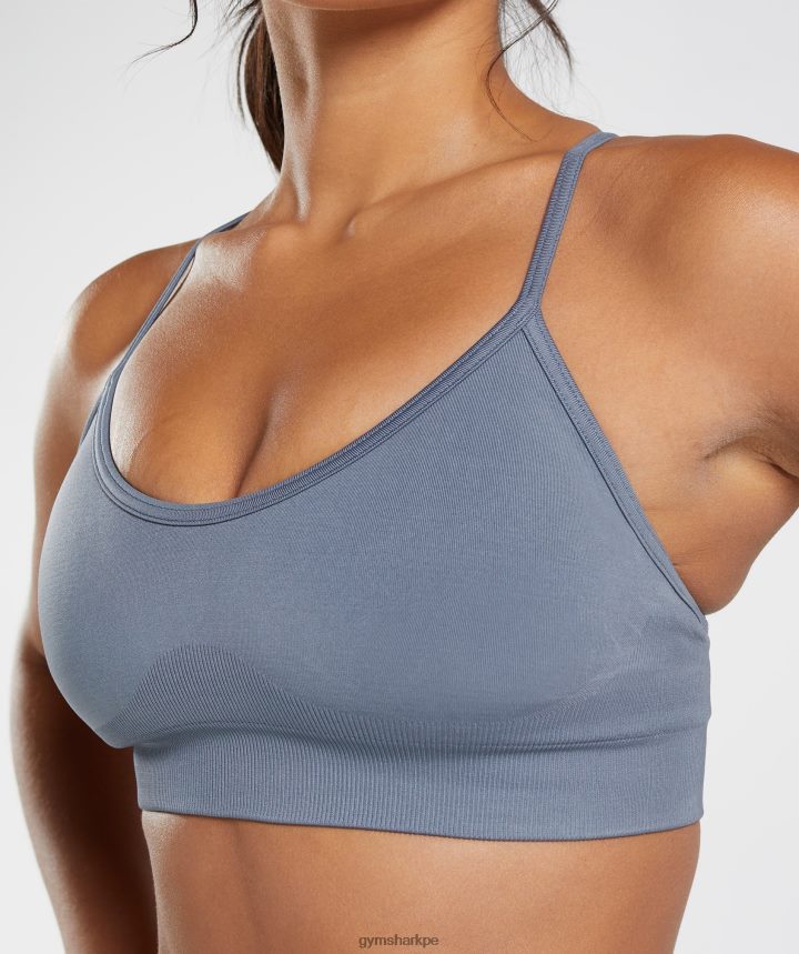 Gymsharksujetador deportivo sin costuras mujer noche azul PFTJ2N223 ropa