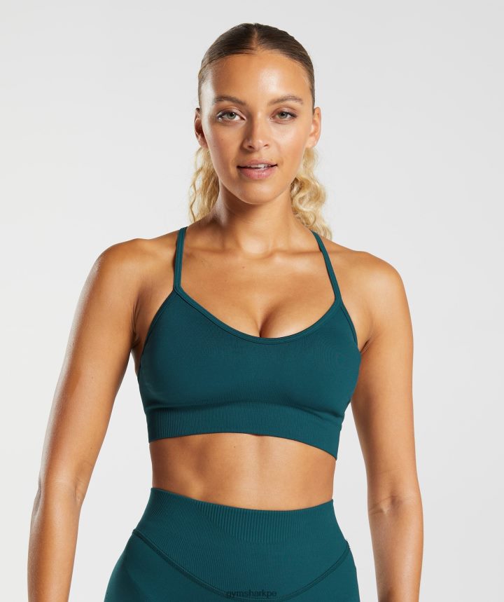 Gymsharksujetador deportivo sin costuras mujer verde azulado de invierno PFTJ2N231 ropa