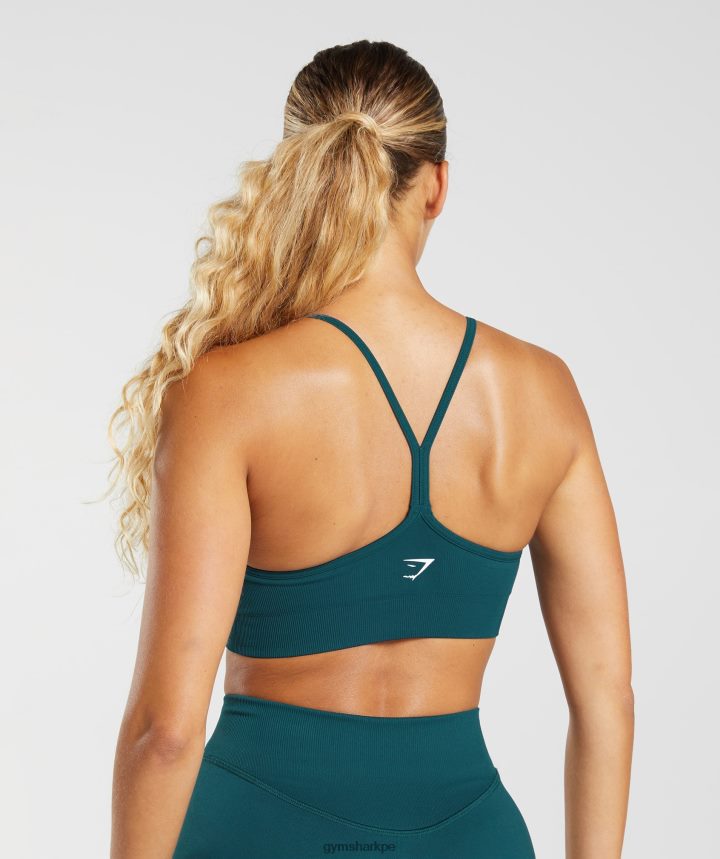 Gymsharksujetador deportivo sin costuras mujer verde azulado de invierno PFTJ2N231 ropa