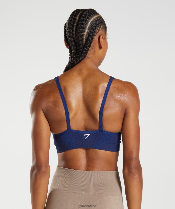 Gymsharksujetador deportivo vital sin costuras 2.0 con cuello en V mujer marga azul estelar PFTJ2N218 ropa