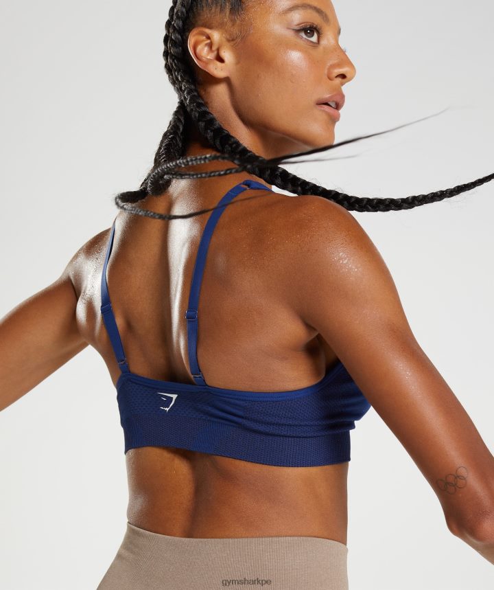 Gymsharksujetador deportivo vital sin costuras 2.0 con cuello en V mujer marga azul estelar PFTJ2N218 ropa