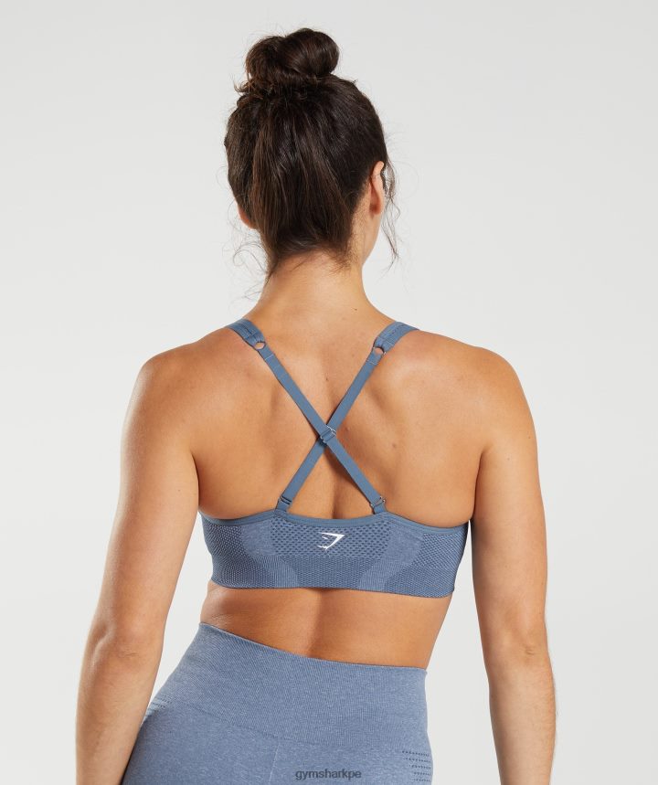 Gymsharksujetador deportivo vital sin costuras 2.0 con cuello en V mujer marga azul noche PFTJ2N185 ropa