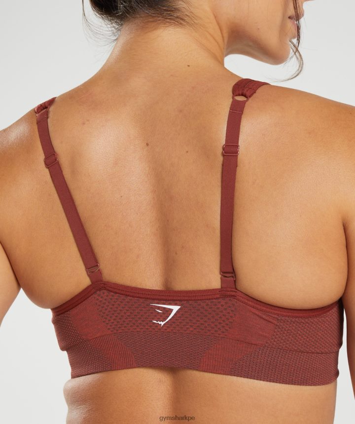 Gymsharksujetador deportivo vital sin costuras 2.0 con cuello en V mujer marga rojo ladrillo PFTJ2N168 ropa