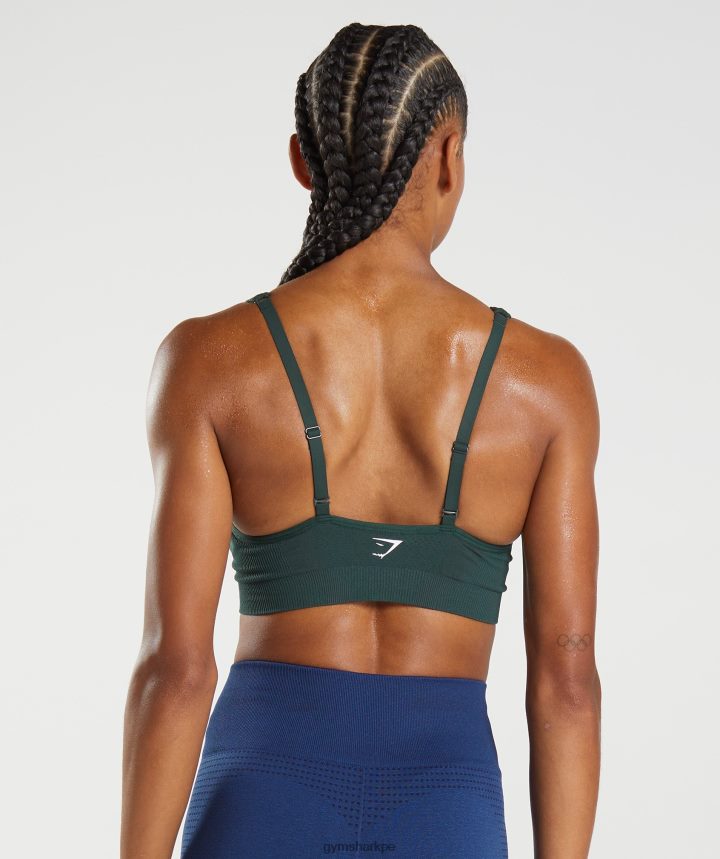 Gymsharksujetador deportivo vital sin costuras 2.0 con cuello en V mujer marga verde bosque PFTJ2N205 ropa