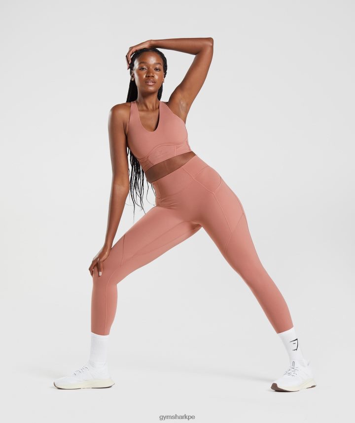 Gymsharksujetador largo whitney mujer cañón rojo PFTJ2N201 ropa