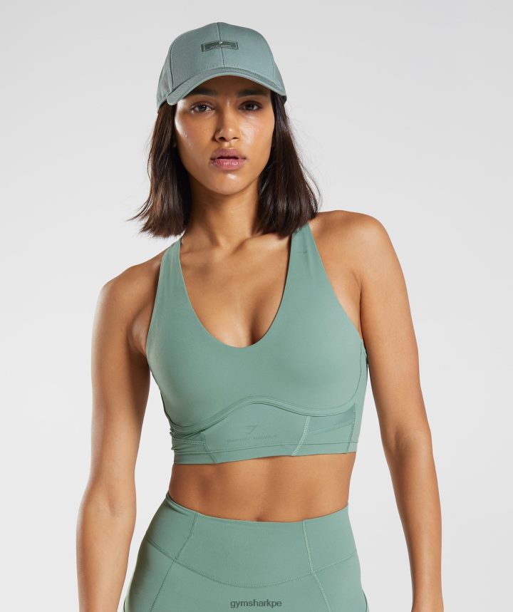 Gymsharksujetador largo whitney mujer hoja verde PFTJ2N224 ropa