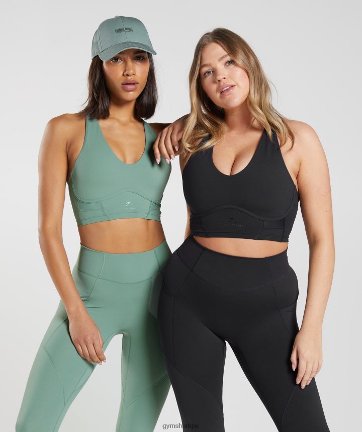 Gymsharksujetador largo whitney mujer hoja verde PFTJ2N224 ropa