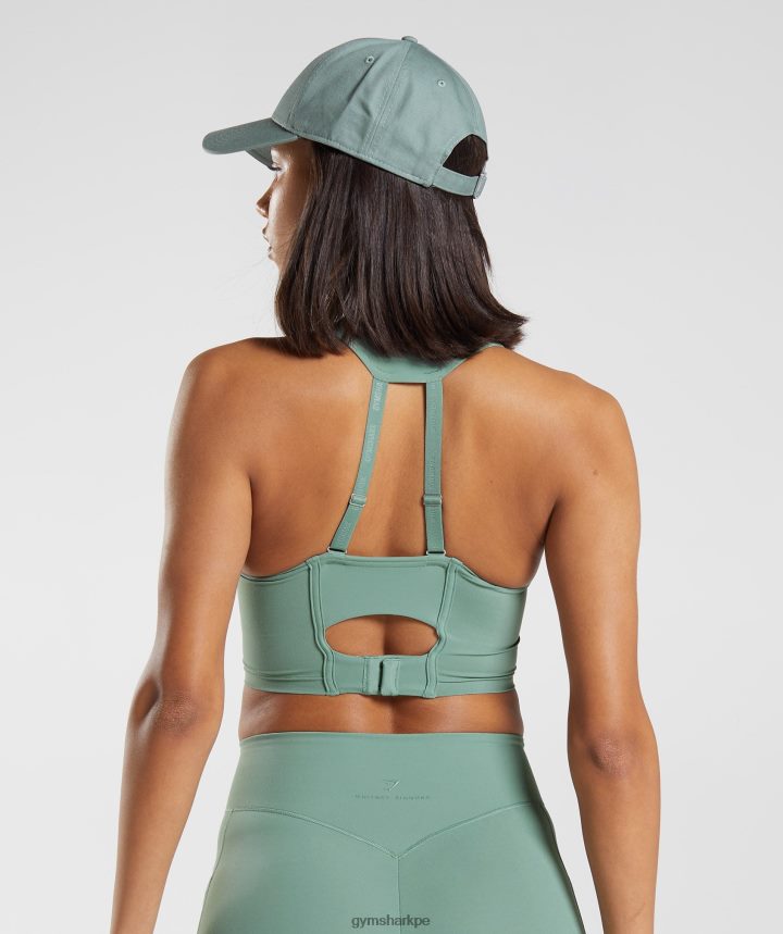 Gymsharksujetador largo whitney mujer hoja verde PFTJ2N224 ropa
