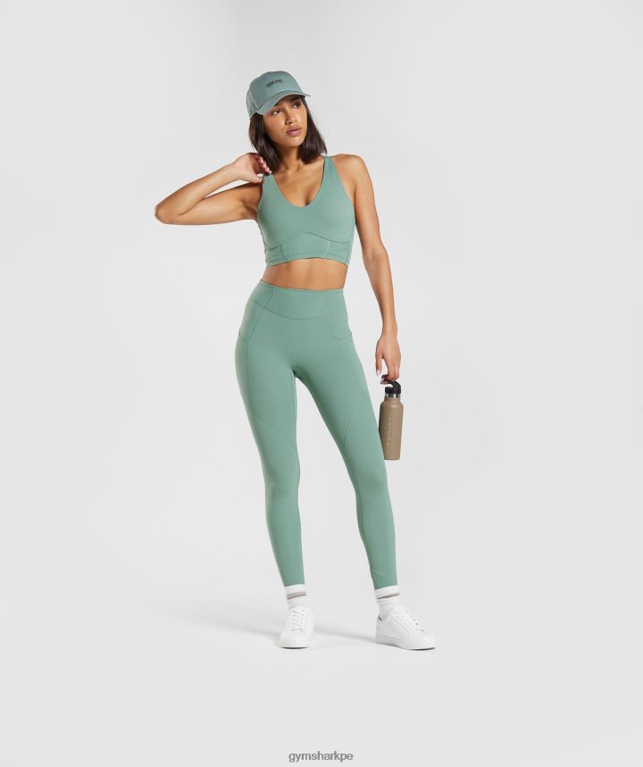 Gymsharksujetador largo whitney mujer hoja verde PFTJ2N224 ropa