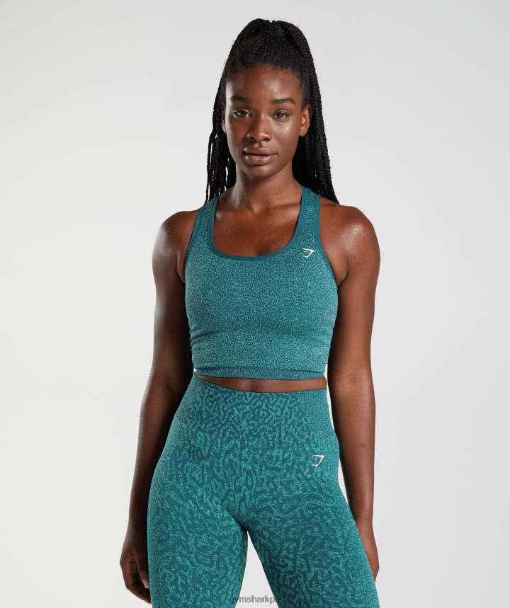 GymsharkAdaptar el tanque de cultivo sin costuras para animales. mujer arrecife | verde azulado de invierno PFTJ2N491 ropa