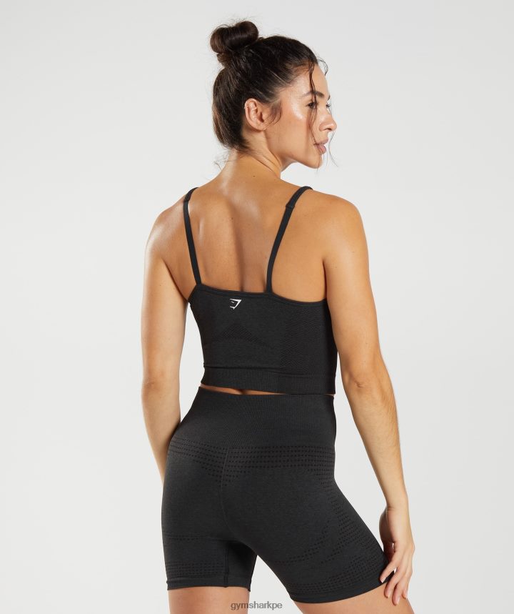 Gymsharkcamiseta sin mangas midi vital 2.0 sin costuras mujer marga negra PFTJ2N419 ropa