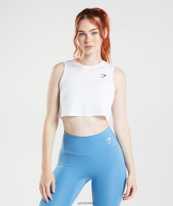 Gymsharktanque de cultivo de entrenamiento mujer blanco PFTJ2N475 ropa