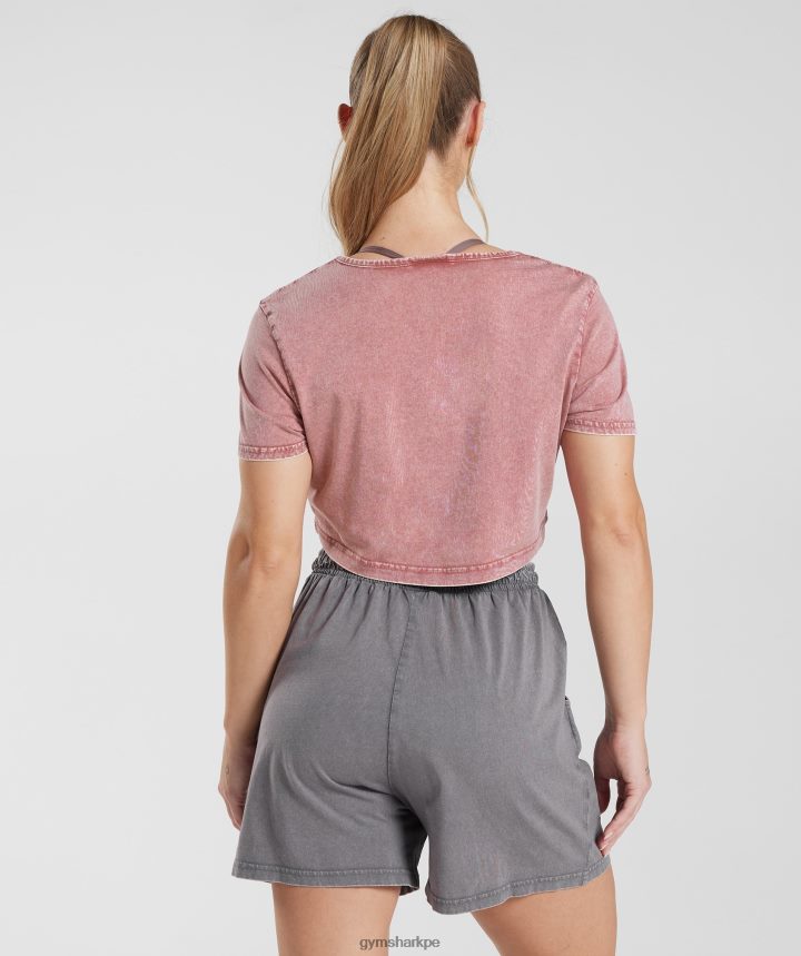 Gymsharkblusa corta heredada mujer rosa terracota/lavado ácido PFTJ2N502 ropa
