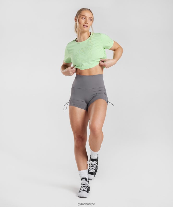Gymsharkblusa corta heredada mujer verde menta fresca/lavado ácido PFTJ2N503 ropa