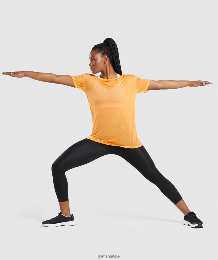 Gymsharkcamiseta oversize de entrenamiento mujer albaricoque naranja PFTJ2N483 ropa