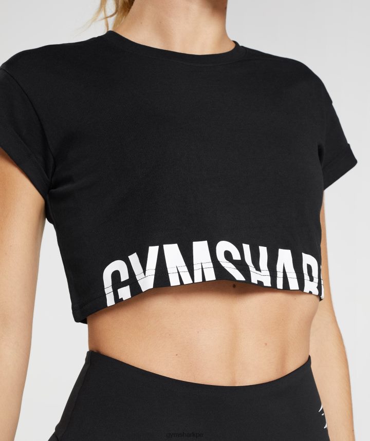 Gymsharktop corto de fracción mujer negro PFTJ2N492 ropa