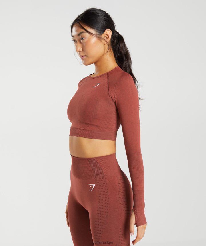 Gymsharktop corto vital sin costuras 2.0 mujer marga rojo ladrillo PFTJ2N460 ropa