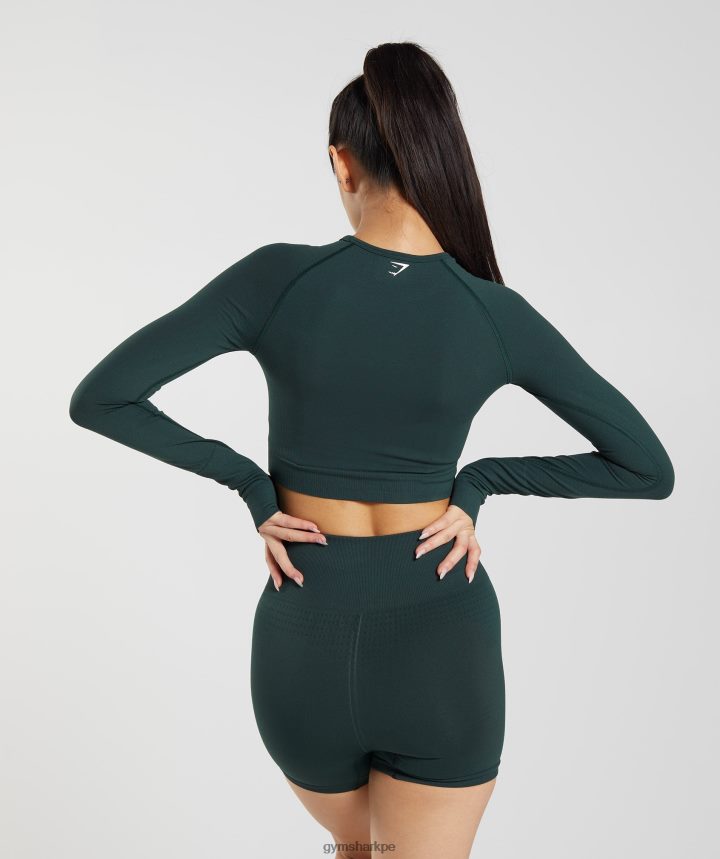 Gymsharktop corto vital sin costuras 2.0 mujer marga verde bosque PFTJ2N480 ropa