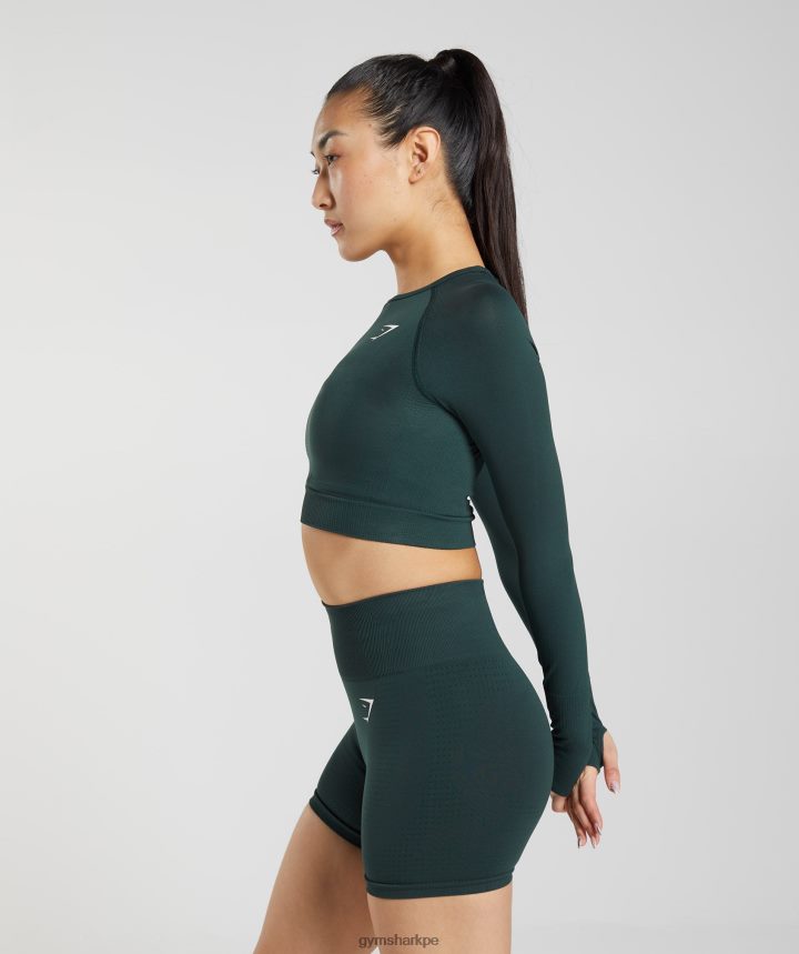 Gymsharktop corto vital sin costuras 2.0 mujer marga verde bosque PFTJ2N480 ropa