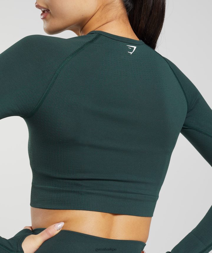 Gymsharktop corto vital sin costuras 2.0 mujer marga verde bosque PFTJ2N480 ropa