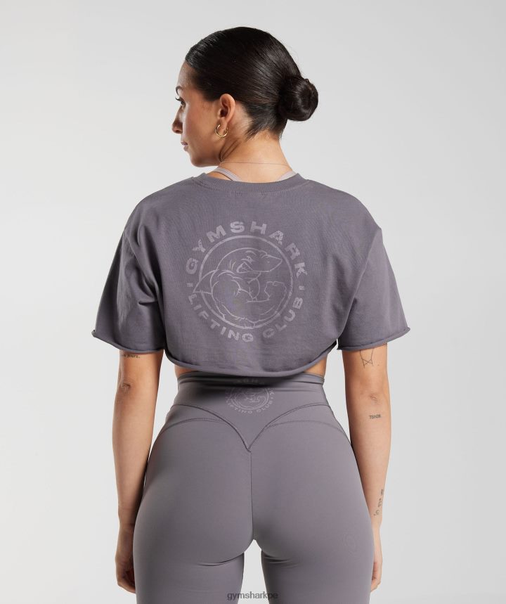 Gymsharktop de encogimiento de hombros heredado mujer gris titanio PFTJ2N494 ropa