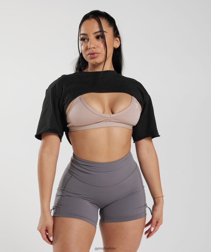 Gymsharktop de encogimiento de hombros heredado mujer negro PFTJ2N496 ropa